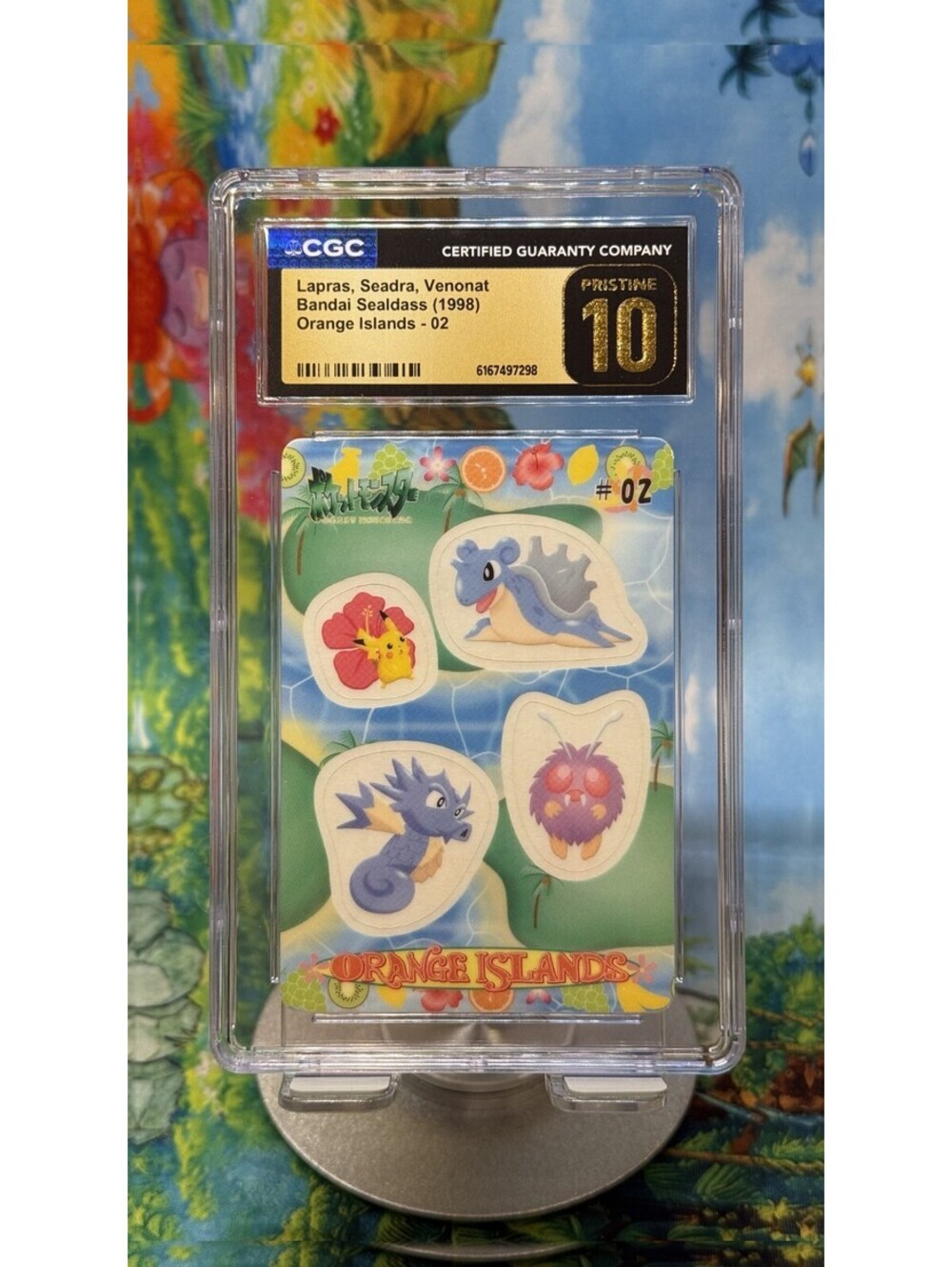 Lapras Seadra Venonat Bandai Sealdass Orange Islands #02 1998 CGC Pristine 10